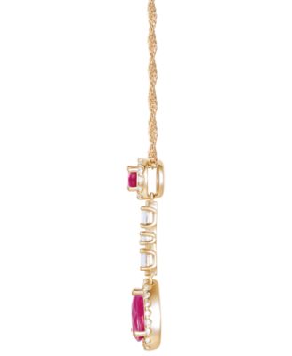 Ruby (1-1/6 ct. t.w.) and Diamond (1/4 ct. t.w.) 18" Lariat Necklace in 14k Gold