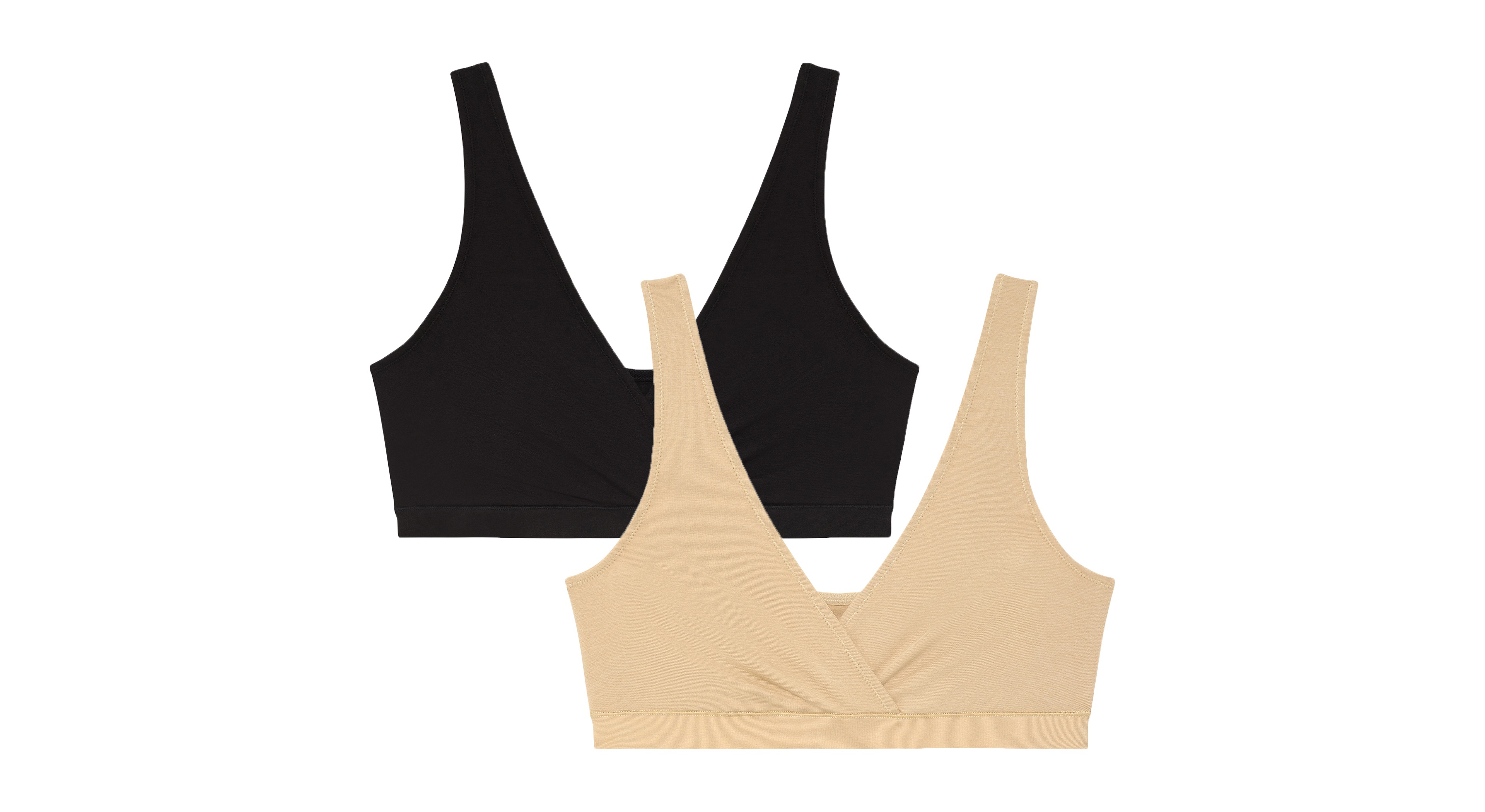 Motherhood Maternity Cotton Wrap Front Nursing Sleep Bralette, 2-Pack