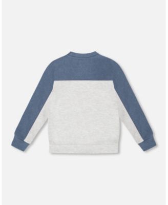 Toddler Boys Long Sleeve Super Soft Brushed Jersey Top Color Block Light Heather Gray - Toddler|Child