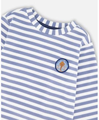 Boy Super Soft Long Sleeve Striped Jersey T-Shirt Light Blue - Toddler|Child