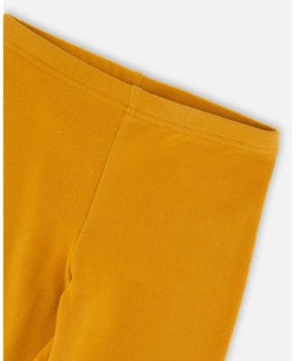 Girl Super Soft Ribbed Leggings Golden Yellow - Child