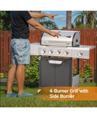 Propane 4-Burner Gas Grill with Side Burner