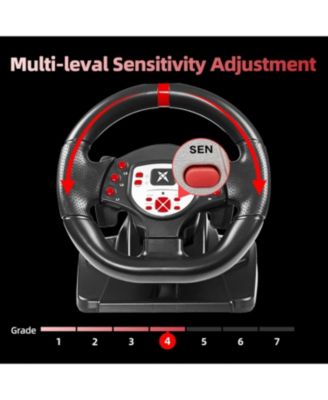 180&deg;Gaming Steering Wheel with Dual Vibration & Pedals – Compatible with Xbox One, Xbox Series X|S, PS4, PC, Switch, PS3, Xbox 360 & Android