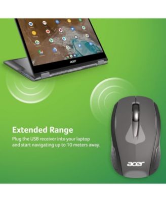 RF Wireless Mouse (Gray/Black) | Works with Chromebook | USB Plug and Play for Right/Left Handed Users