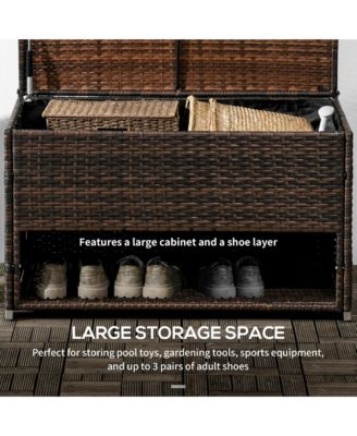 Deck Box w/ Outdoor Towel/Shoe Rack, Inner Liner,