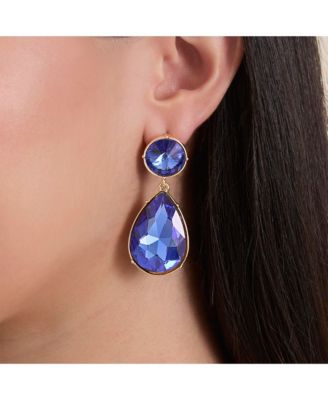 Blue Teardrop Statement Earrings