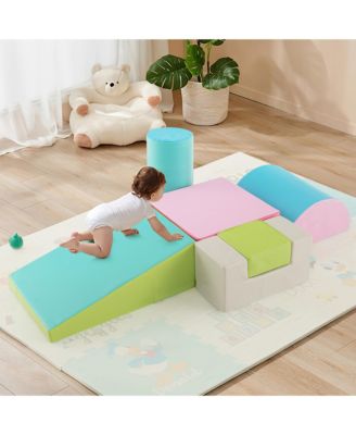 Toddler 6 PCS Climber Play Set Indoor Foam Climb & Crawl Activity Blocks w/ Cover Multicolor