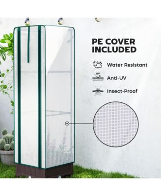 Raised Flower Bed with Trellis, 15.7" x 15.7" x 48.8",