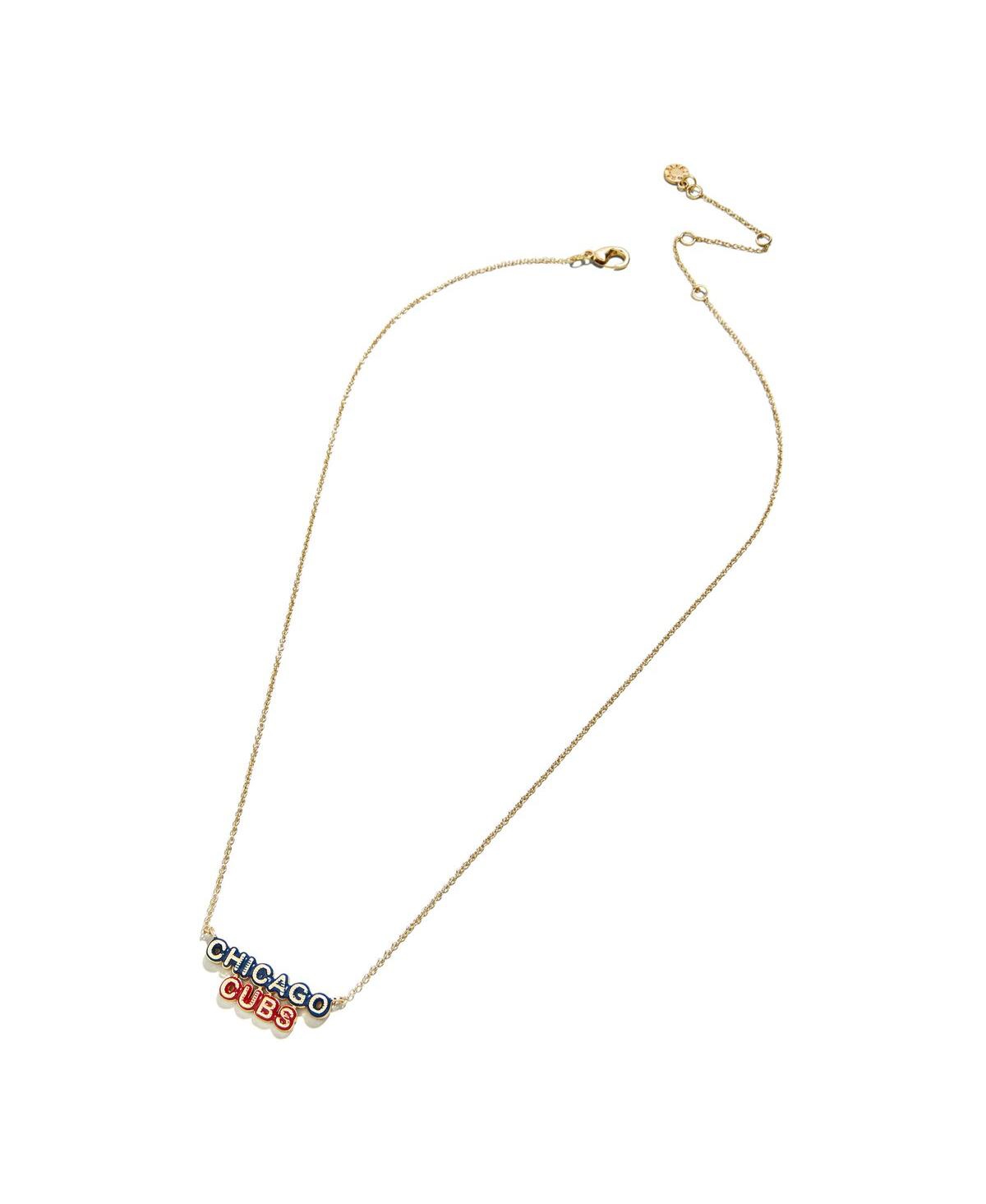 Chicago Cubs Delicate Enamel Necklace - Gold