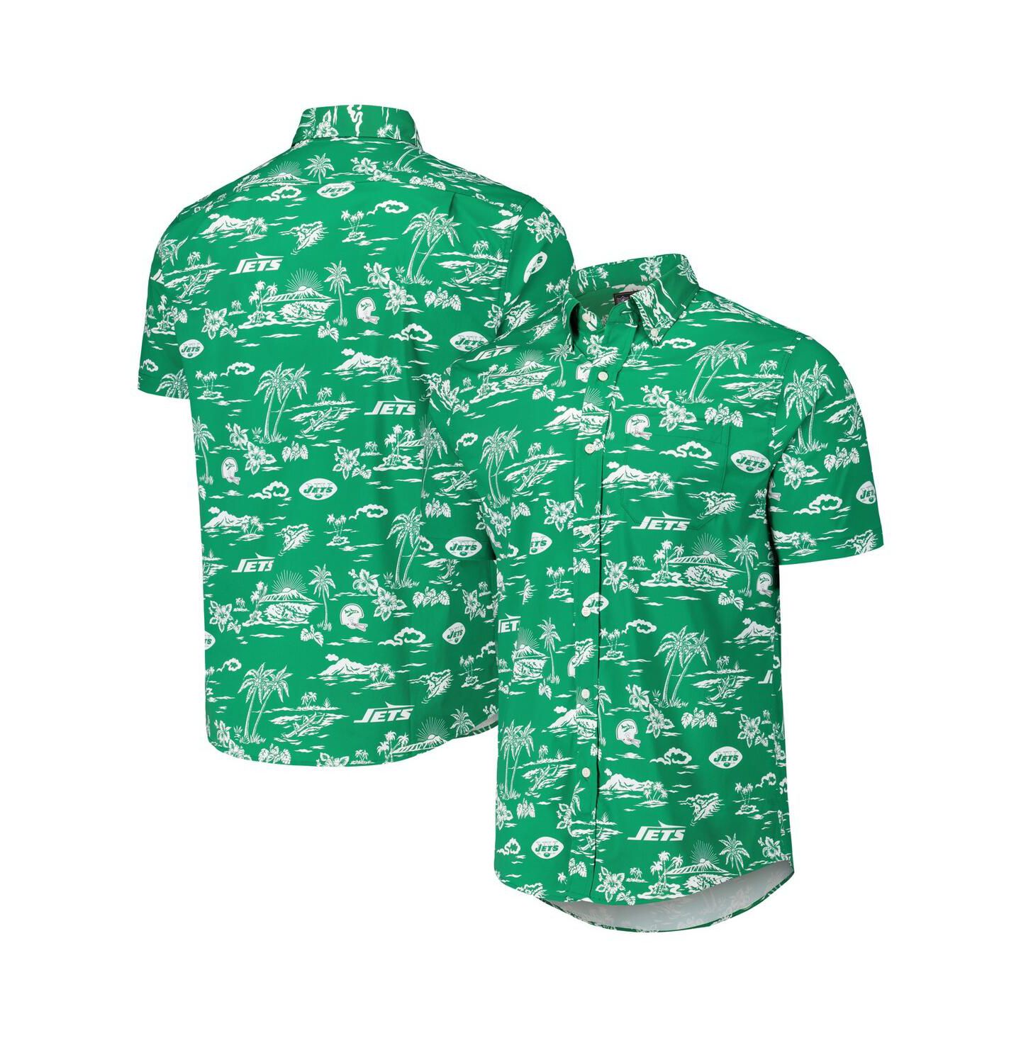 Мужская рубашка Reyn Spooner Kelly Green New York Jets Throwback Kekai Print Button-Up — фото 1