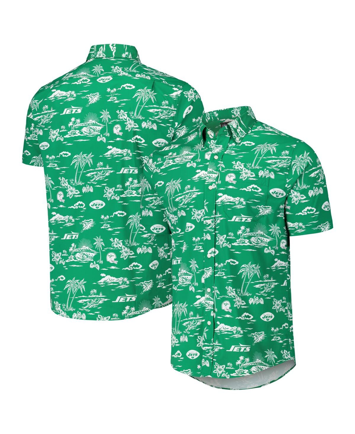 Men's Kelly Green New York Jets Throwback KekaiÂ Print Button-Up Shirt - Kelly Green
