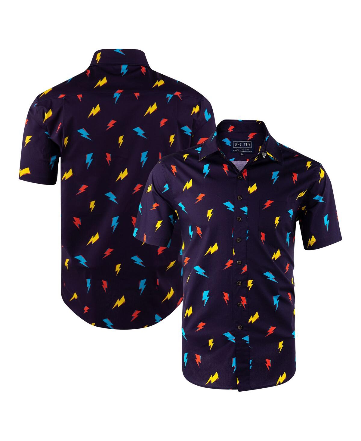Men's Purple David Bowie Electric Bolt Button-Down Shirt - Purple