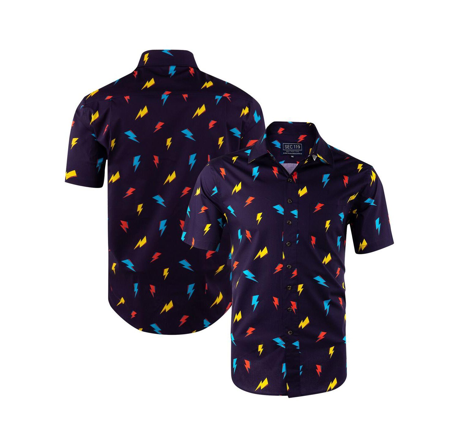 Men's Purple David Bowie Electric Bolt Button-Down Shirt
