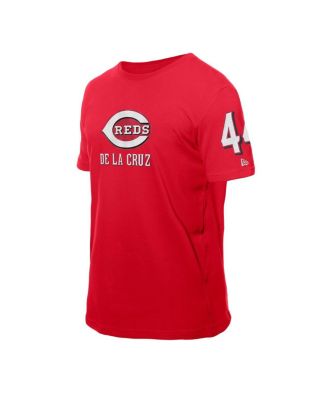 Men's Elly De La Cruz Red Cincinnati Reds Design Lab Name Number T-Shirt