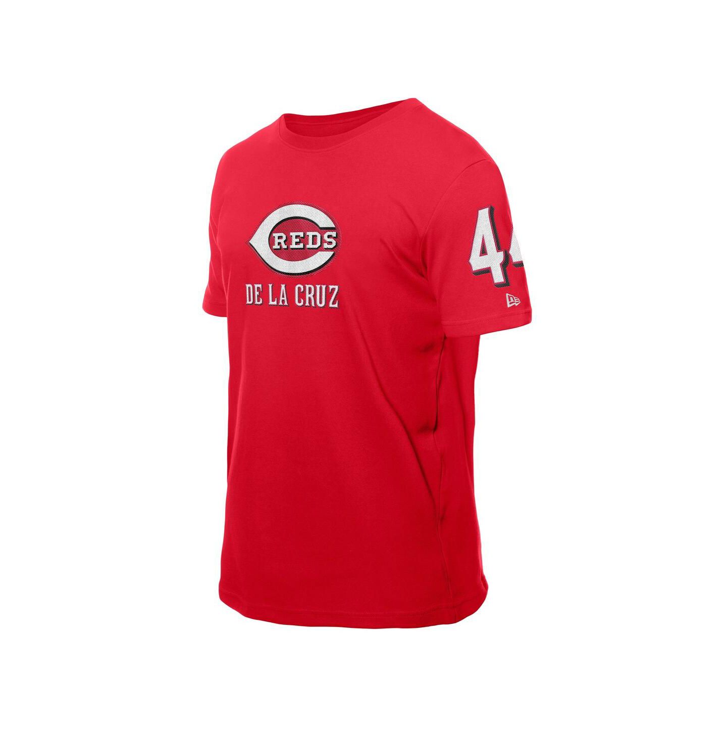 Мужская футболка New Era Elly De La Cruz Red Cincinnati Reds Design Lab Name & Number — фото 3