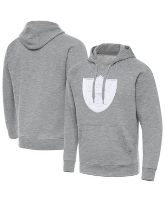 Antigua - Men's Heather Gray Las Vegas Raiders Victory Pullover Hoodie