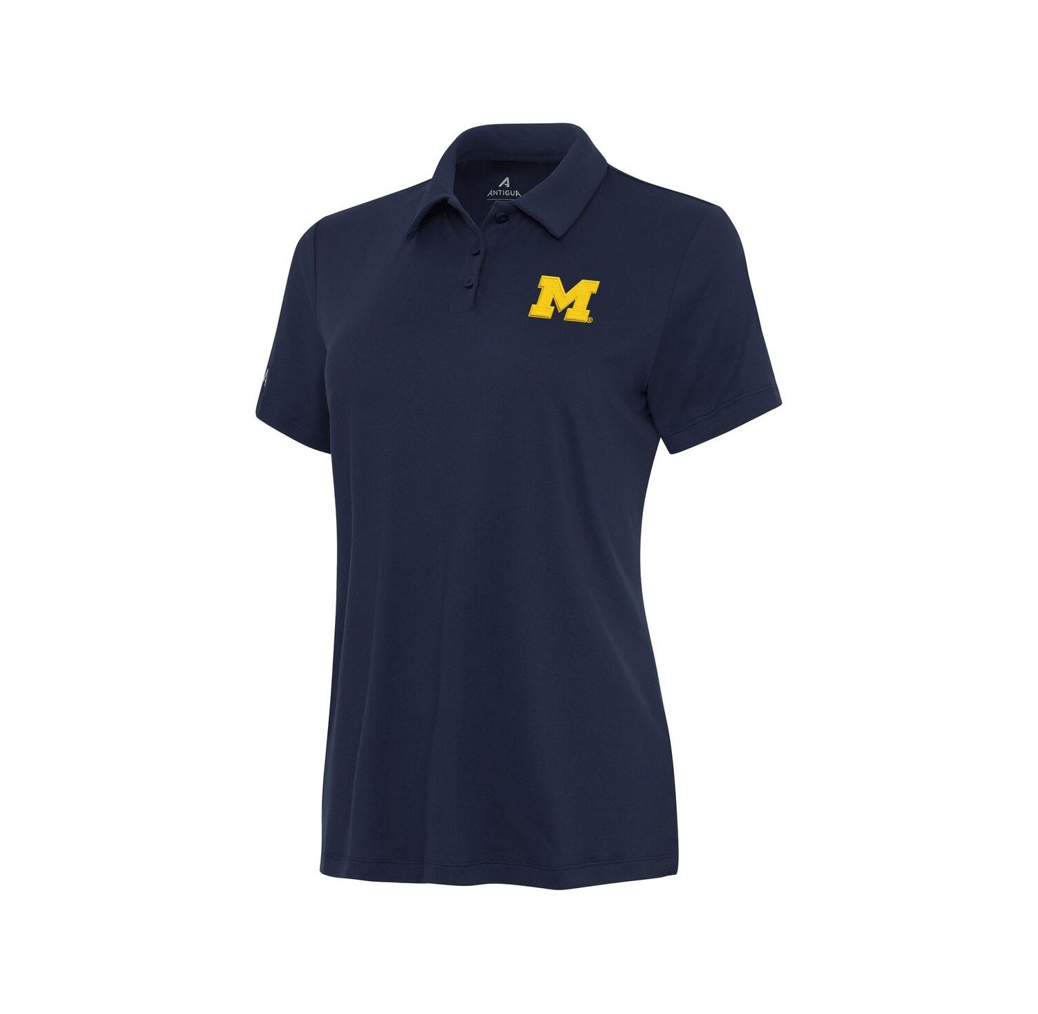 Women's Navy Michigan Wolverines Reprocess Polo Shirt