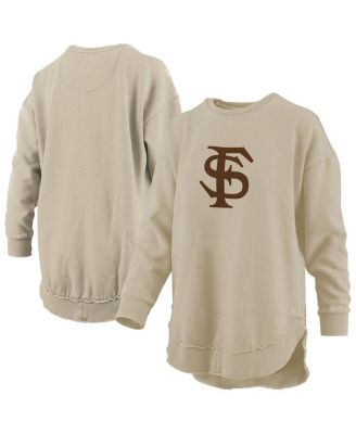 Pressbox - Women's Tan Florida State Seminoles Poncho Fleece Pullover Sweatshirt
