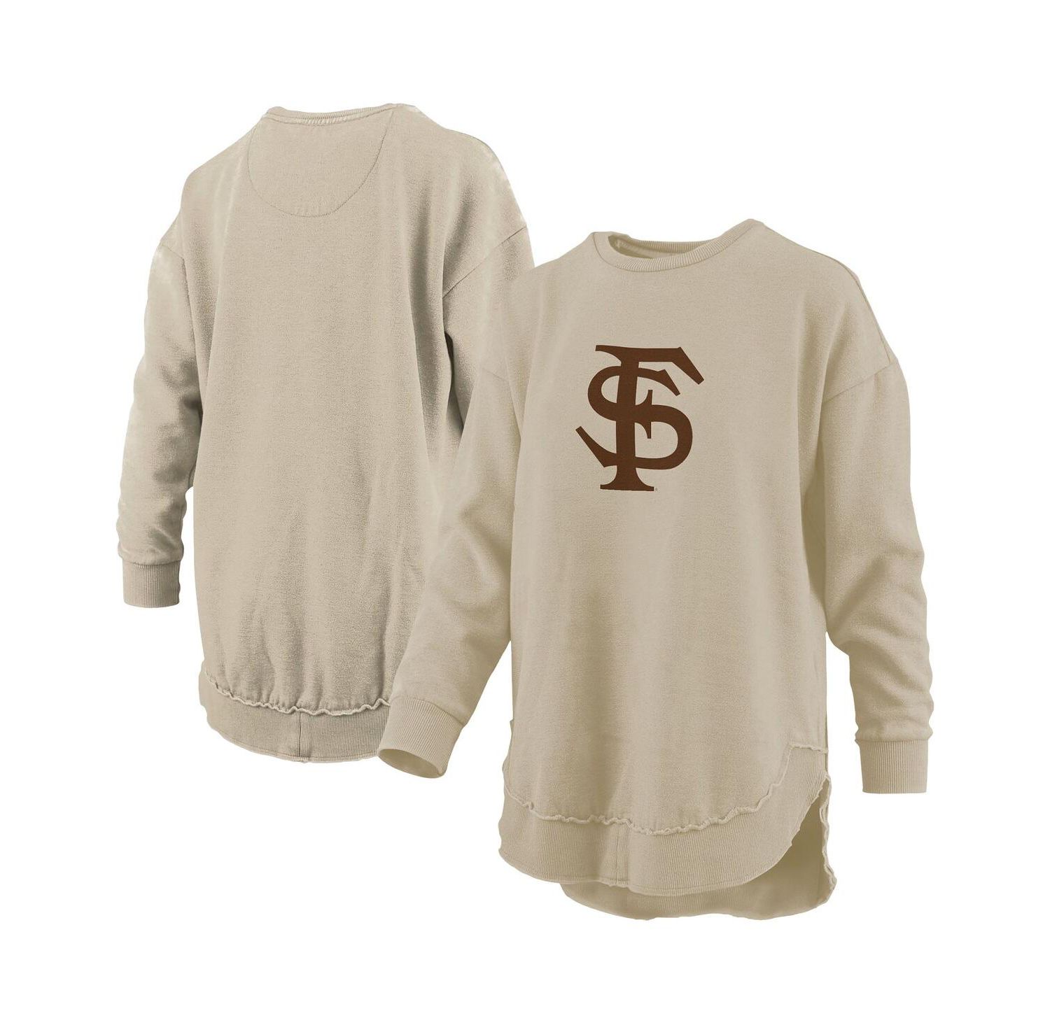 Women's Tan Florida State Seminoles Poncho Fleece Pullover Sweatshirt