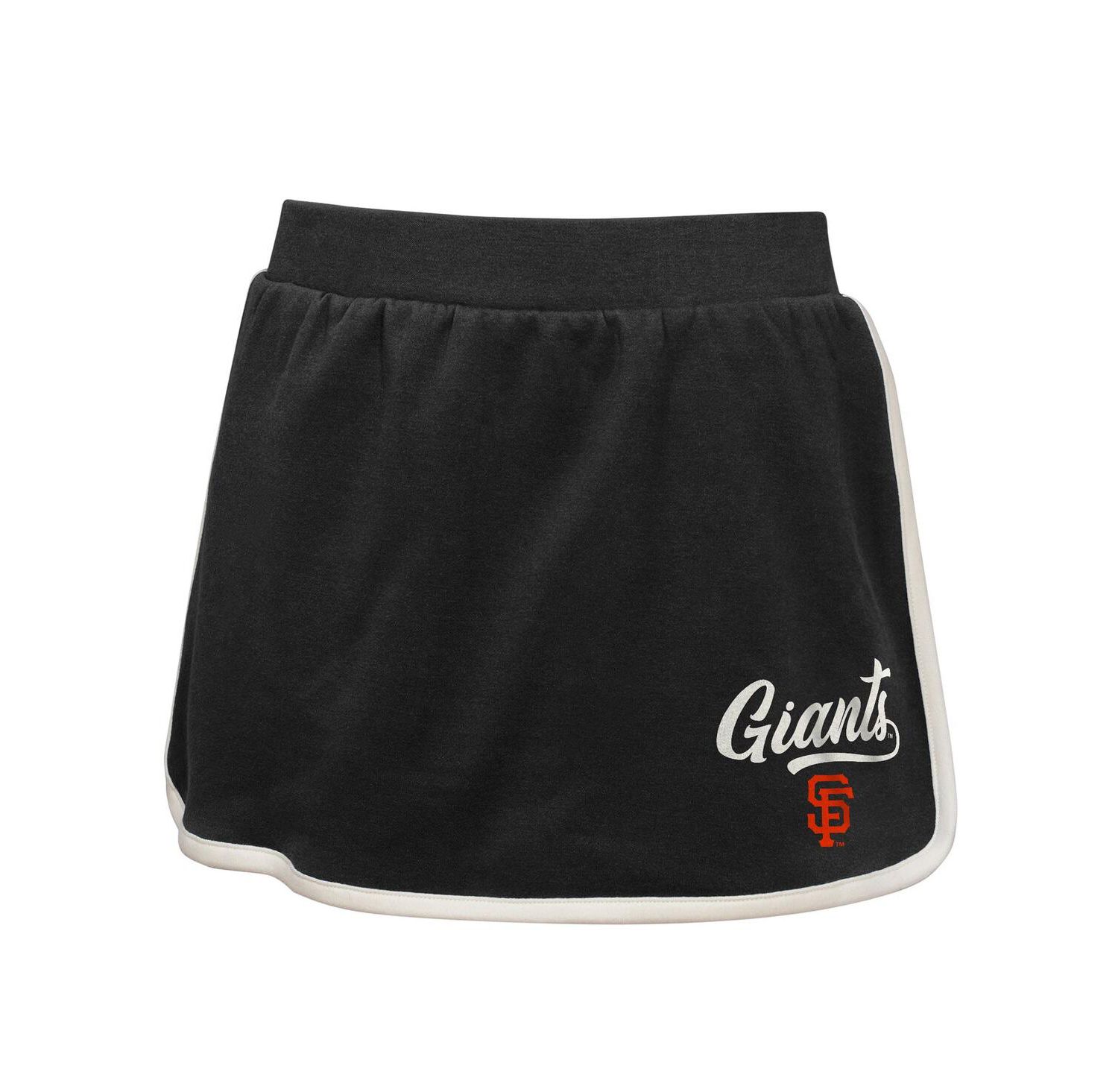 Big Girls 2-Piece Black San Francisco Giants Base Trainer Johnny Polo Shirt and Skort Set