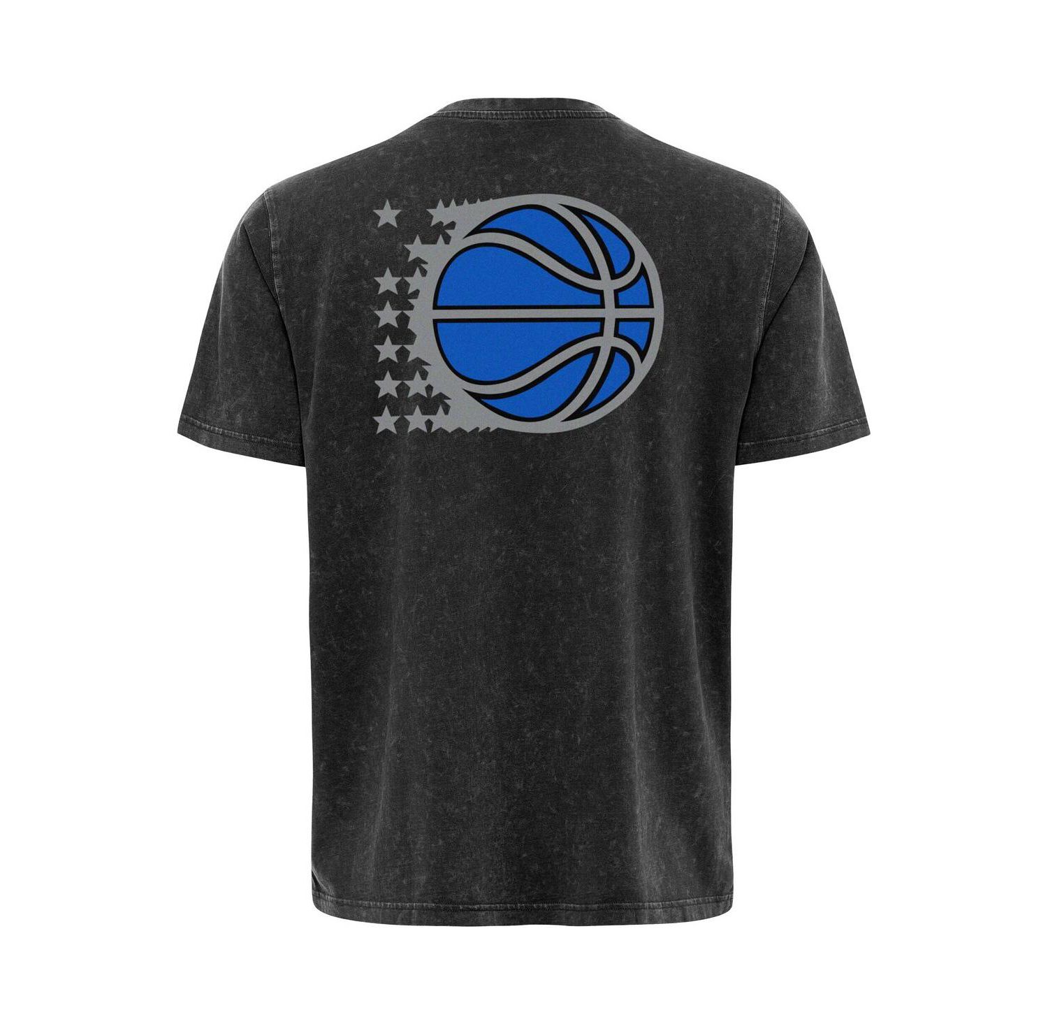Men's and Women's Black Orlando Magic Rock Roll Collection Angus Premium Mineral Wash T-Shirt