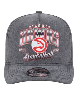 Men's Charcoal Atlanta Hawks Throwback Washed Pre-Curved 9FIFTY Snapback Hat