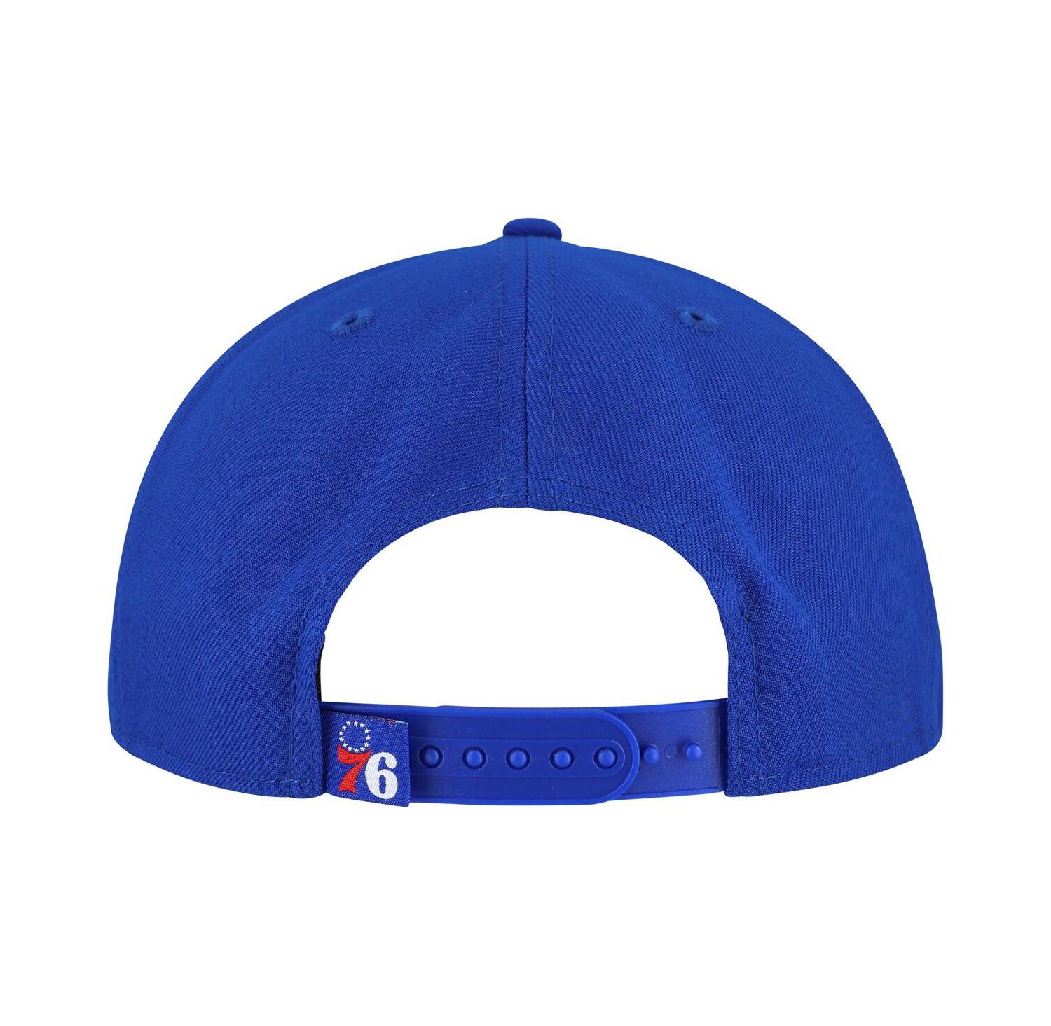 Men's Royal Philadelphia 76ers Oversized Puff Print Logo Golfer Snapback Hat