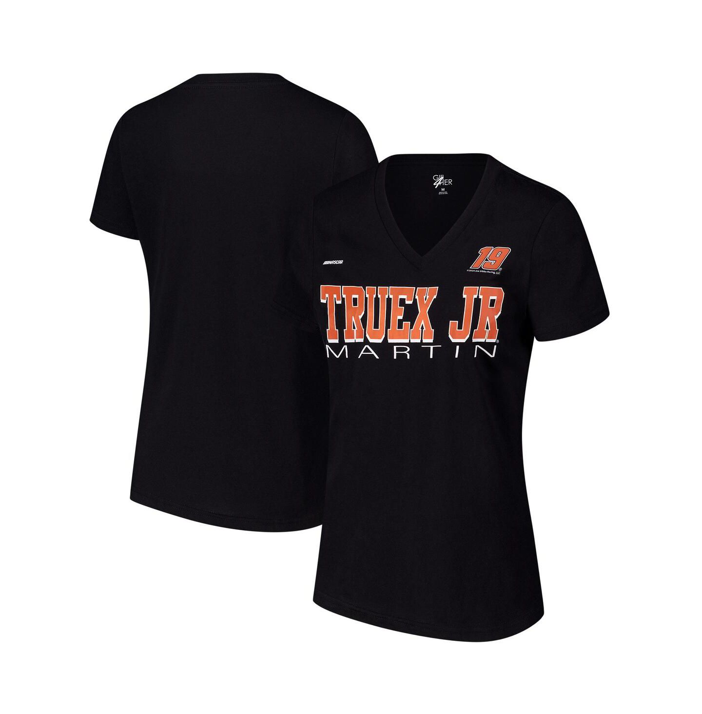 Женская футболка G-III 4Her by Carl Banks Black Martin Truex Jr Strategy V-Neck — фото 1