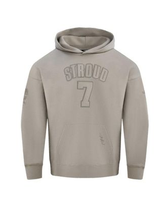 Men's C.J. Stroud Tan Houston Texans Player Name Number Pullover Hoodie