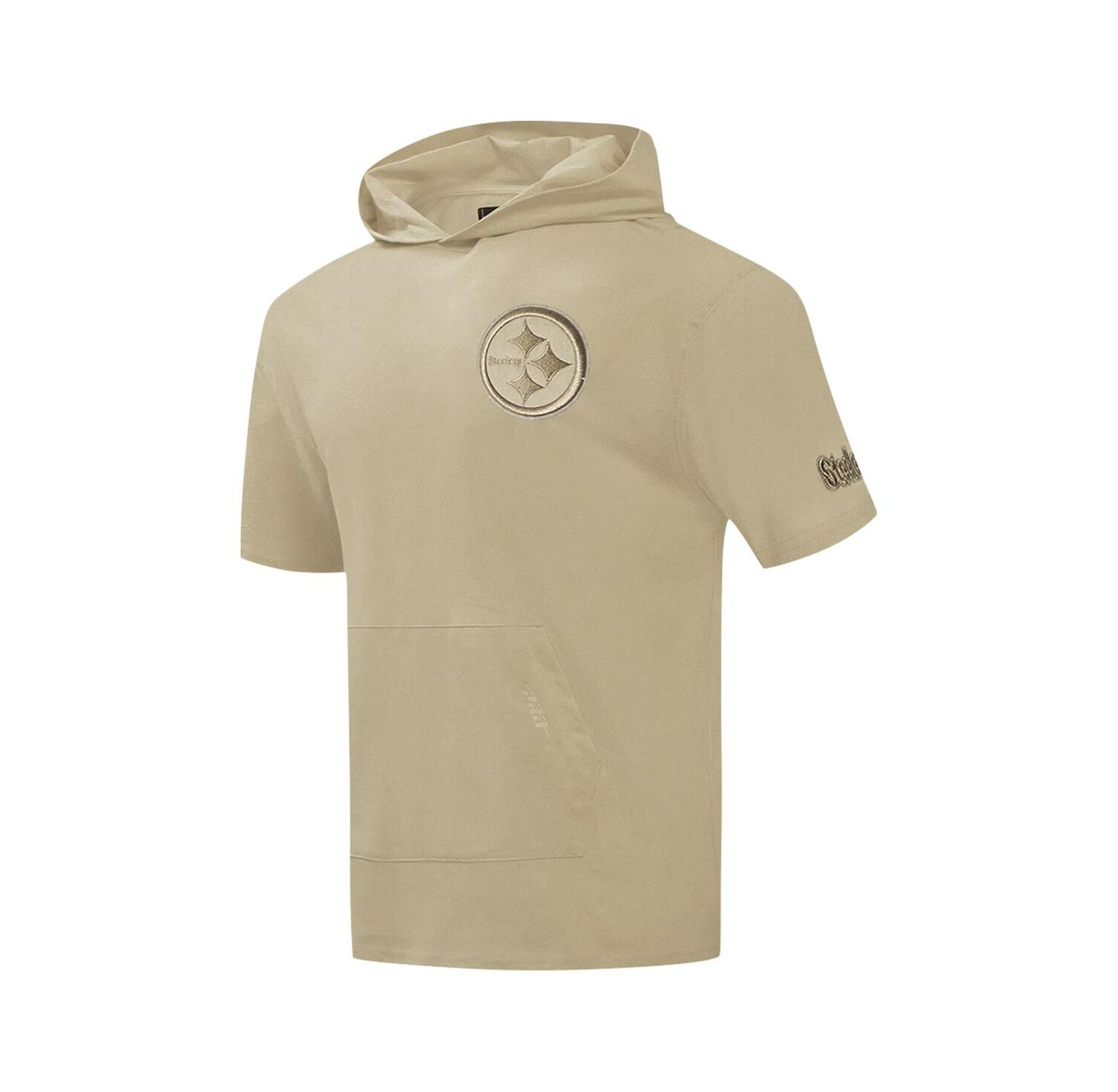 Men's Tan Pittsburgh Steelers Neutrals Capsule Short Sleeve Pullover Hoodie