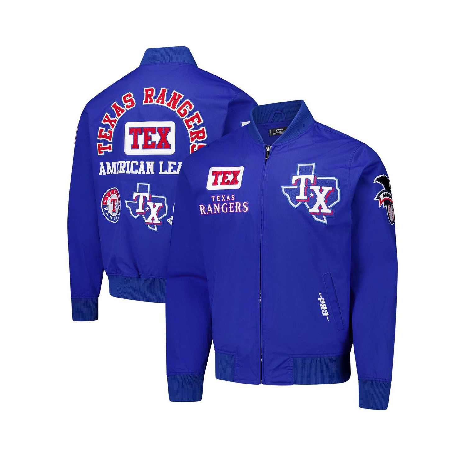 Men's Royal Texas Rangers Area Code Twill Full-Zip Jacket