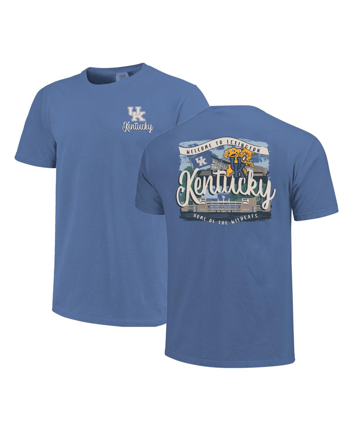 Women's Royal Kentucky Wildcats Comfort Colors Campus Scene Drawing Script T-Shirt - Royal