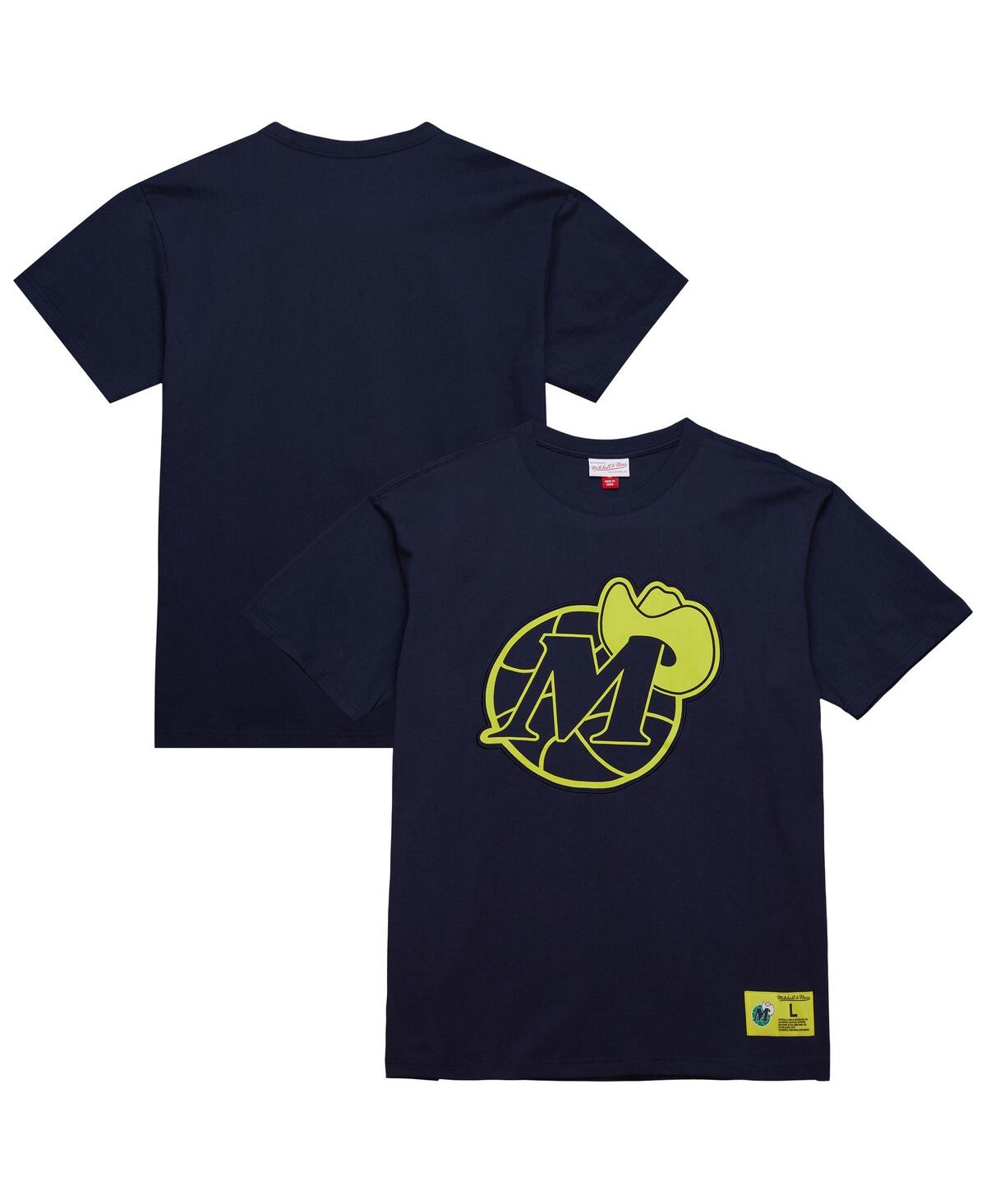 Men's Navy Dallas Mavericks Hardwood Classics Neon Nights Premium T-Shirt - Navy