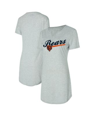 Concepts Sport - Women's Gray Chicago Bears Petition Knit Notch Neck Nightshirt