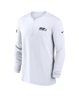 Men's White Seattle Seahawks 2023 Sideline Performance Long Sleeve Tri-Blend Quarter-Zip Top