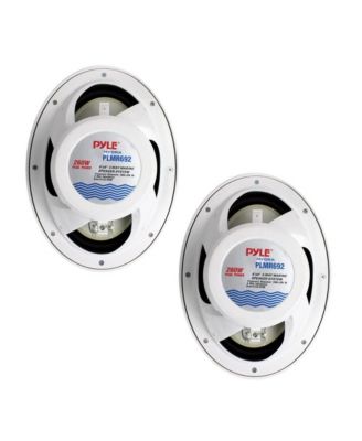 Dual 6'' x 9'' Water Resistant Marine Speakers, 2-Way Full Range Stereo Sound, 260 Watt, White