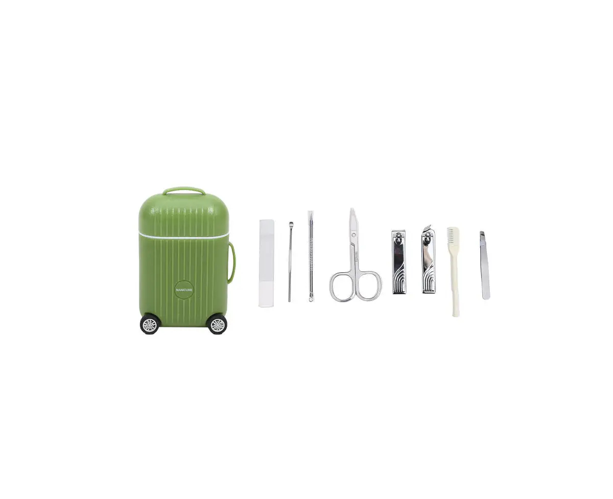 7 N 1 Travel Nail Care Kit - Green