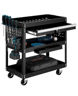 All Metal Drawer 3 Tier Rolling Tool Cart with Wheels
