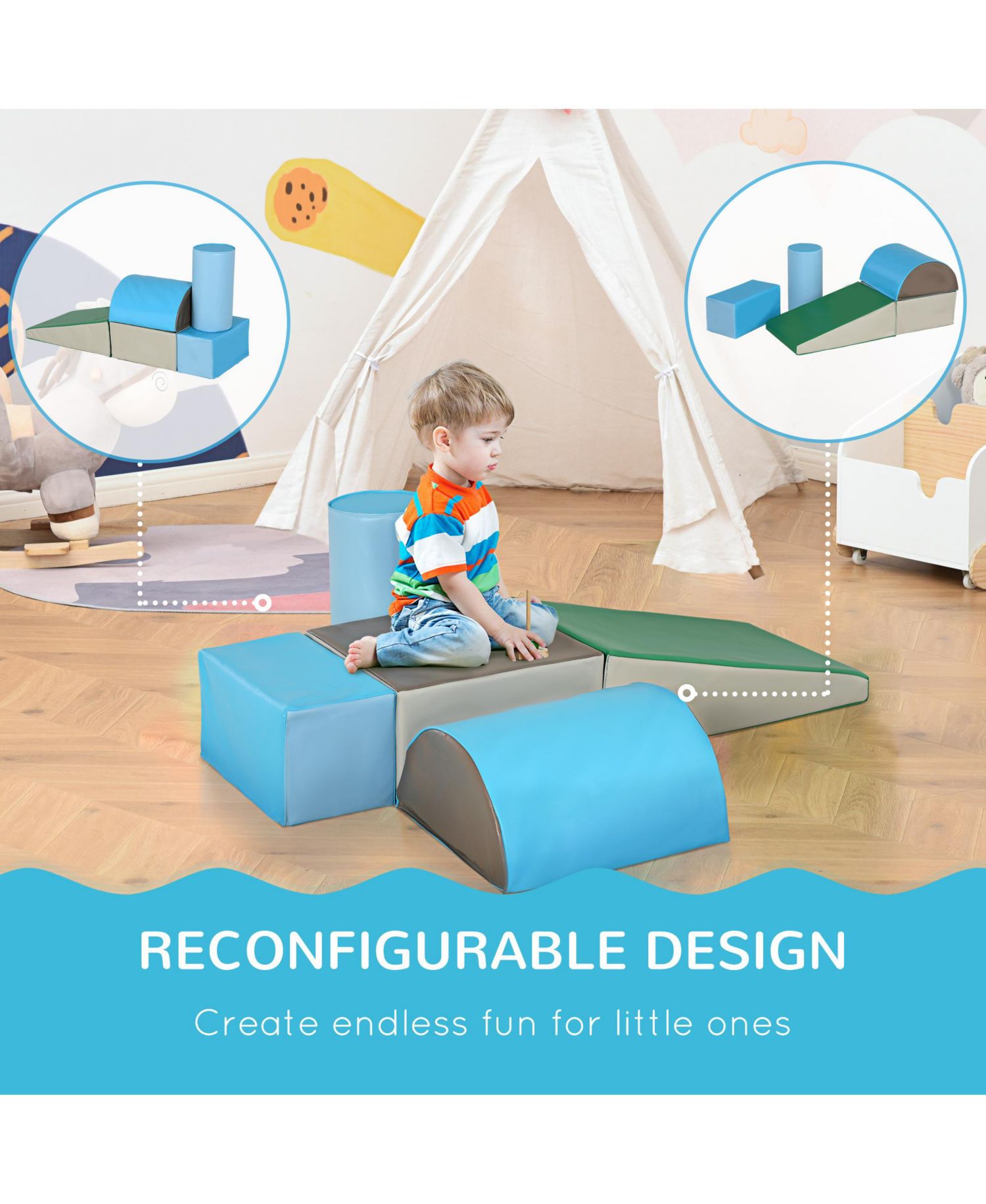 Baby Climb and Crawl Activity Playset Soft, 5-Piece Set