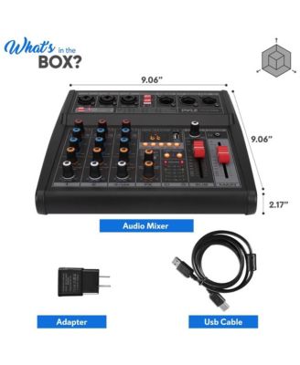 3-Channel Audio Mixer With USB Interface, Built-in FX Processor, MP3 Player, XLR & 6.35 Jack Connectors