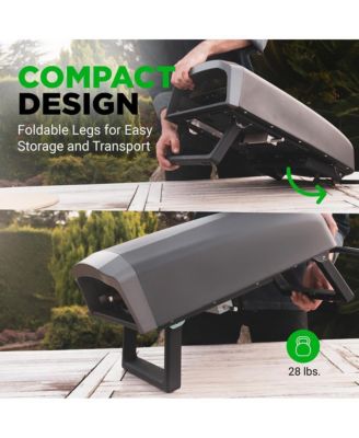 360° Portable Pizza Oven with Rotating Pizza Stone, Rain Cover, Regulator, and Hose