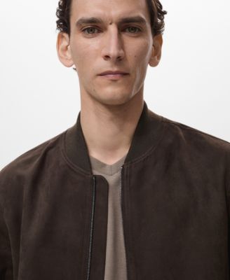 Men's Suede-Effect Bomber Jacket