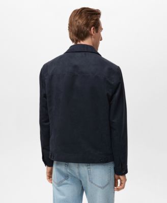 Men's Suede Leather-Effect Overshirt