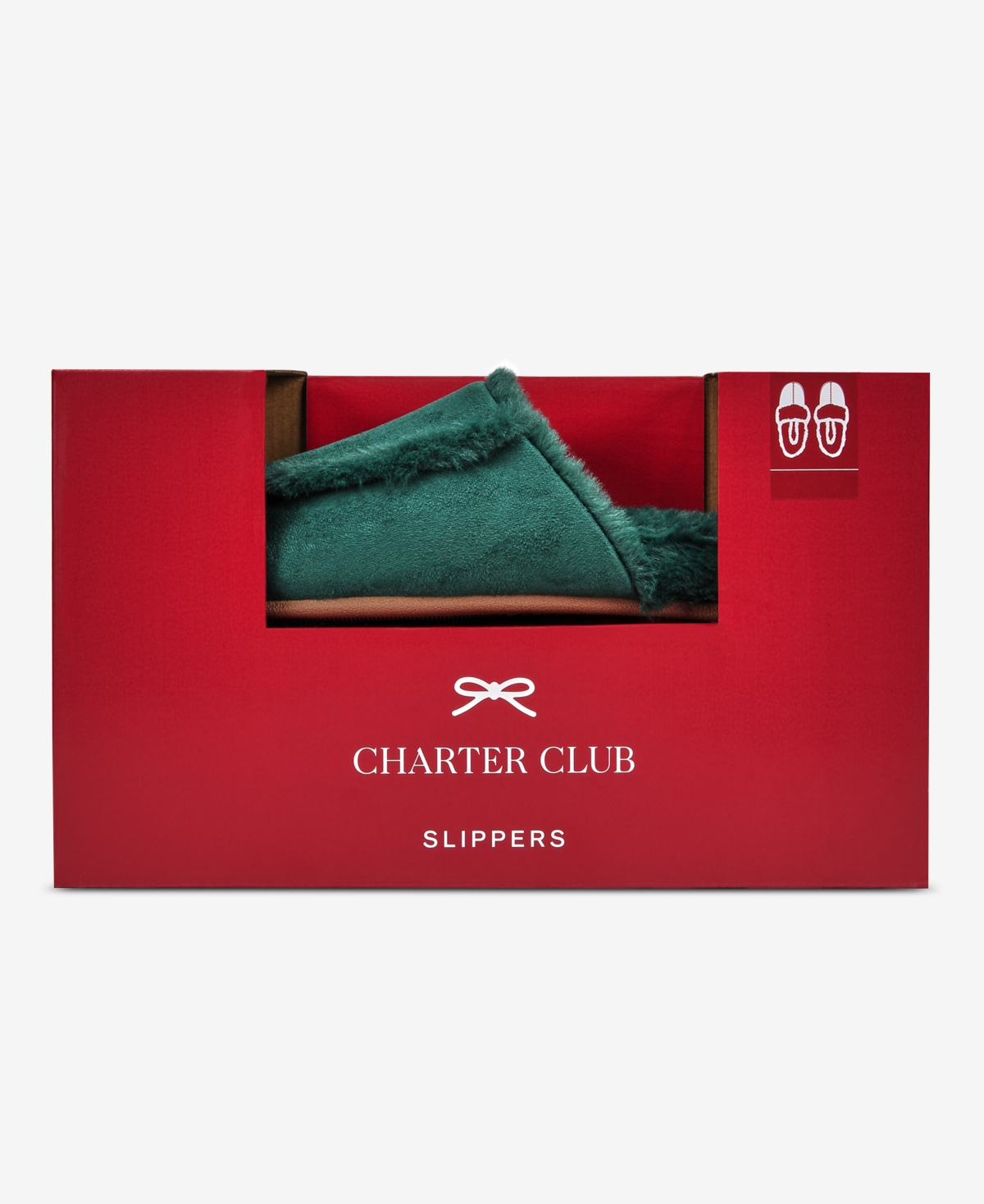 Charter Club Women's Faux Shearling Slide Slippers, Macy's Exclusive In Green