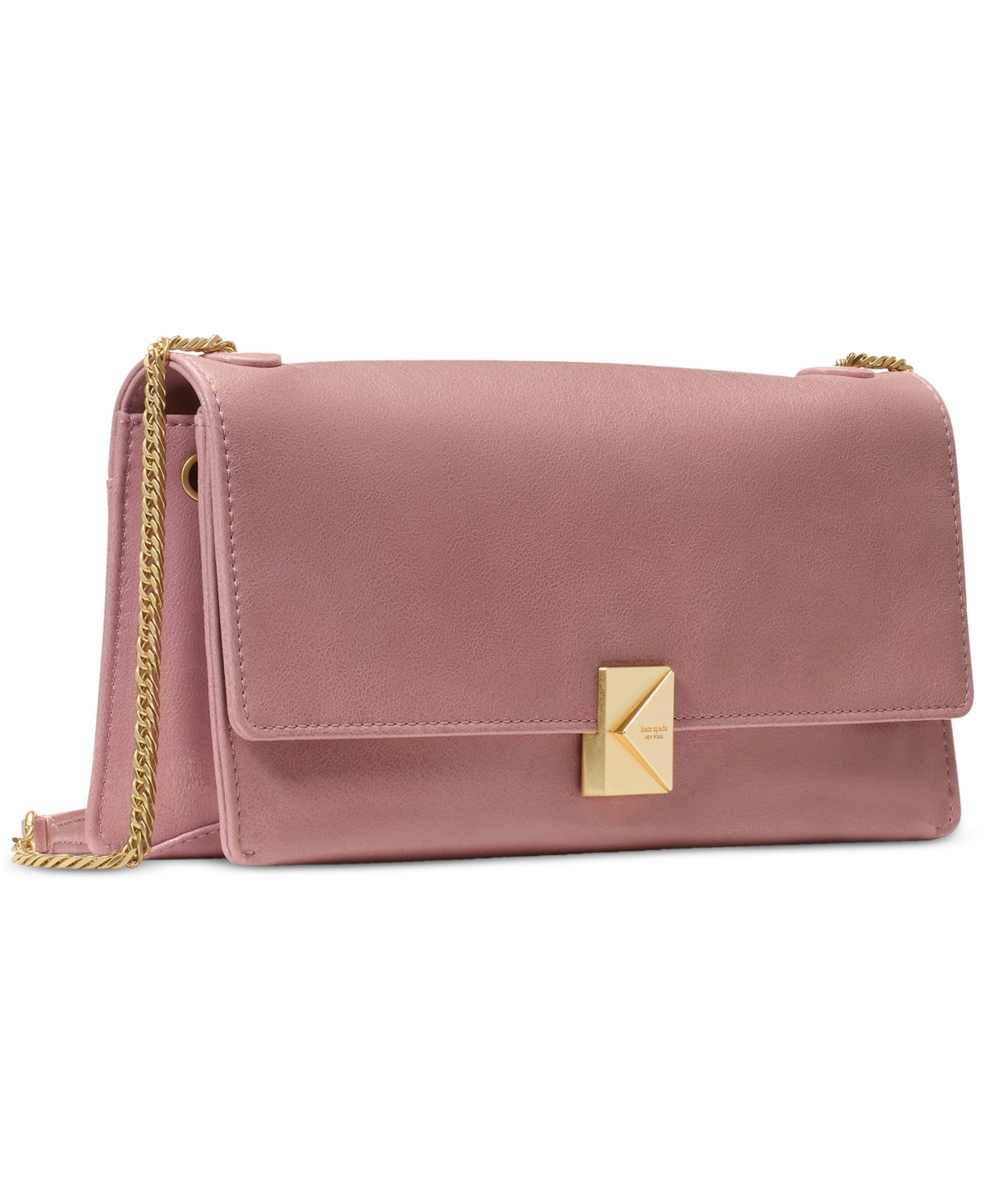 Kate Spade Deco Glazed Leather Soft Shoulder Bag In Pink