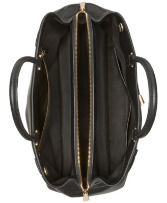 Deco Large Pebbled Leather Satchel Bag