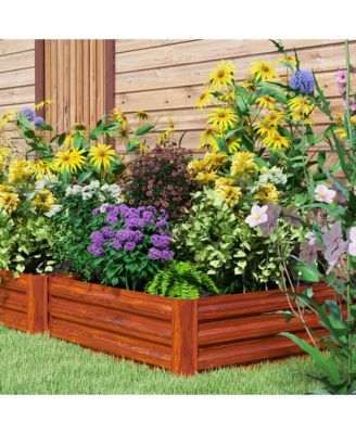 Set of 2 Raised Garden Bed Galvanized Planter Box, 23.5" L x 23.5" W x 12" H.