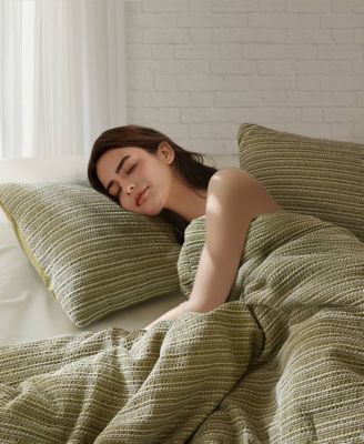 Lyon Waffle Washed 3-Pc. Comforter Set, Full/Queen