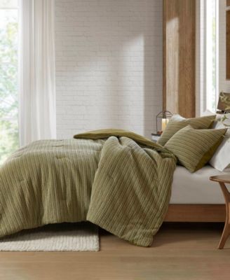 Lyon Waffle Washed 3-Pc. Comforter Set, Full/Queen