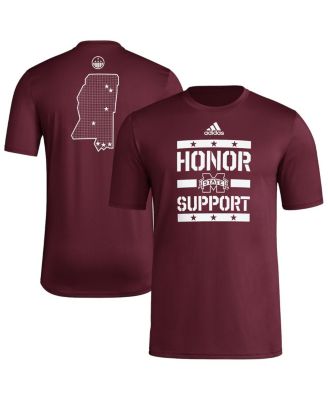 adidas - Men's Maroon Mississippi State Bulldogs Honor Support Pre-Game T-Shirt